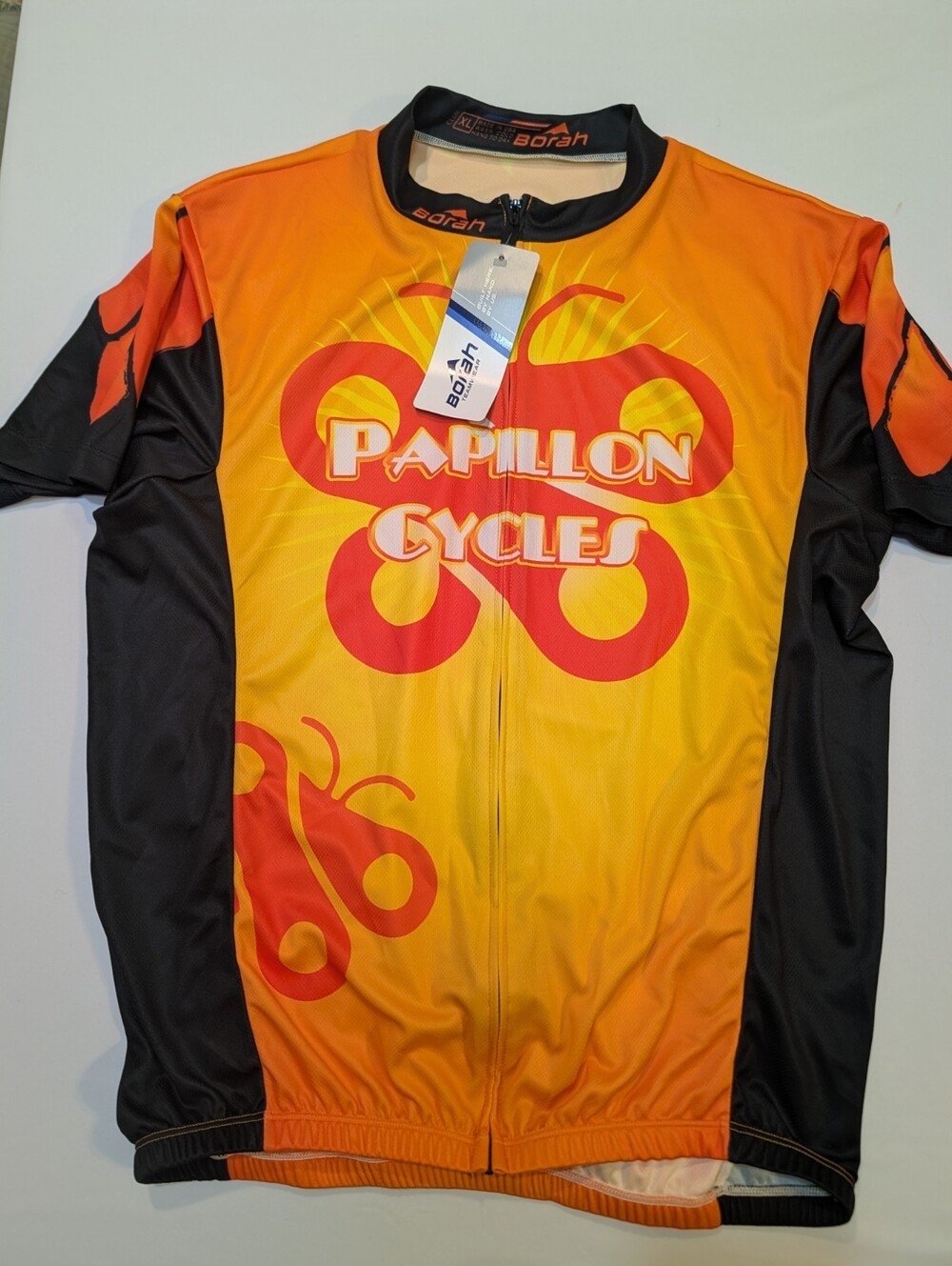 Borah teamwear papillon cycles butterfly graphic cycling jersey orange XL